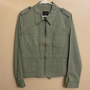 Guess army green jacket with interior drawstring waist